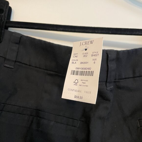 NWT J. Crew 4" Linen & Cotton Scalloped Shorts Size 6 Black Mid Rise Casual - Picture 7 of 7